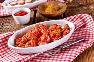 Sausage in curry sauce