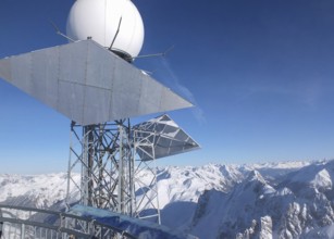 View from the top of the Valluga mountain in Austria