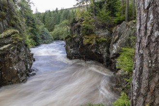 Pattack Falls and rapids, waterfall on the Pattack River, Laggan, Highlands, Scotland, Great