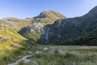 Steall Waterfall, second highest waterfall, cascades, Fort William, Highland, Scotland, Great
