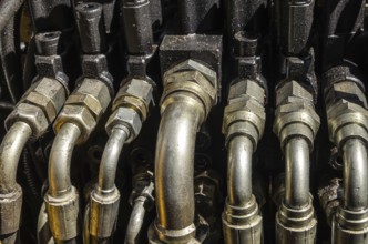 Detail of an engine of an excavator