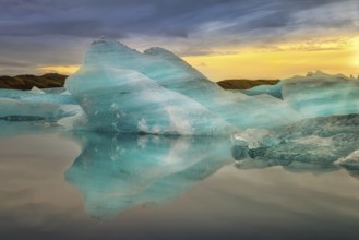 Jokulsarlon glacial river lagoon in southern part of Vatnajokull National Park