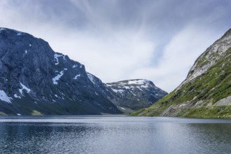 Beautiful mountain landscape in the Strynefjell in Norway in summertime. Beautiful mountain
