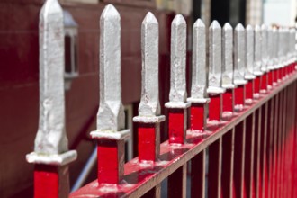 Wrought iron fence with spikes