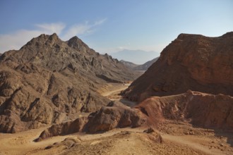 Ancient mountains in vicinities of Eilat in Israel. Warm winter day