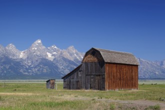 The iconic John Moulton homestead in Grand Teton in Wyoming in USA