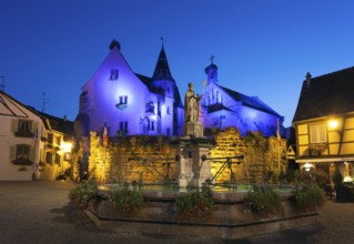Nightfall in Eguisheim, Haut-Rhin, Grand Est, France