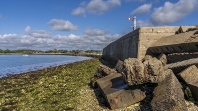 View from Hayling Island to Langstone, Hampshire, England, UK, over Bridge Lake and the old Railway