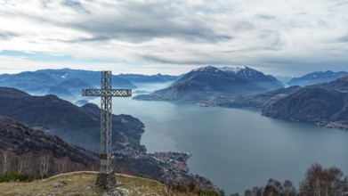 Landscape of Lake Como from Camaggiore Alp in Valsassina