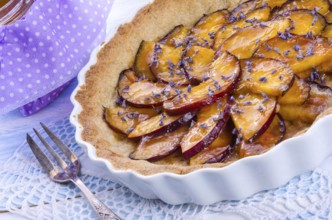 Nectarine tart with lavender and honey