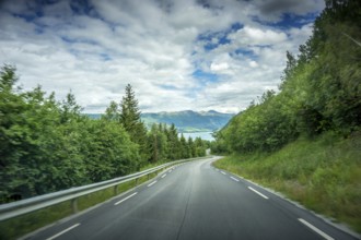 Beautiful Landscape in Norway on a road trip in summertime