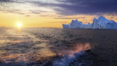Greenland Ilulissat glaciers at fjord Disco Bay West Greenland