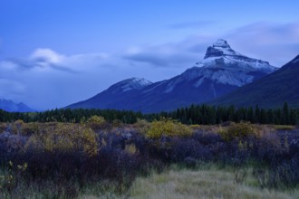 Beautiful autumn landscape scene in mountain in background in west Canada