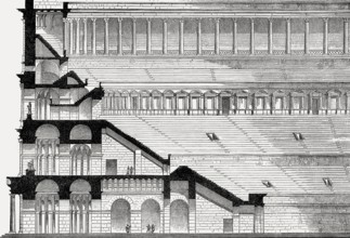 Reconstruction of the Colosseum in ancient Rome