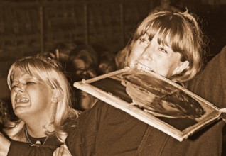 Beatles in the 1960s. Fans at a Beatles concert in Stockholm 1964 July 28 on Johanneshov stadion.