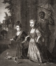 Young Crown Prince Frederick and his favorite sister Wilhelmina, 1716, Frederick the Great or