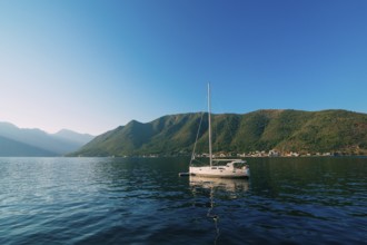 Yachts and boats in the Adriatic Sea, in Montenegro