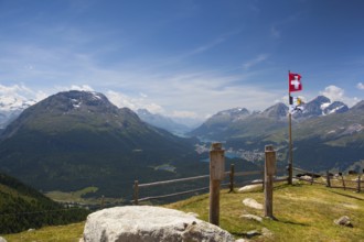 Panorama of the Upper Engadine from Muottas Muragl, Switzerland