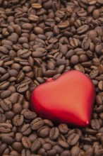 Coffee beans and love symbol