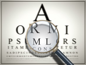 An image of a sharp unsharp test with a magnifying glass