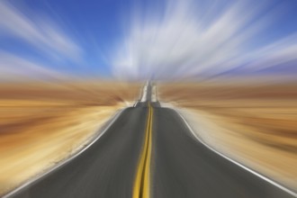 Hot day in desert. A Mirage on high speed