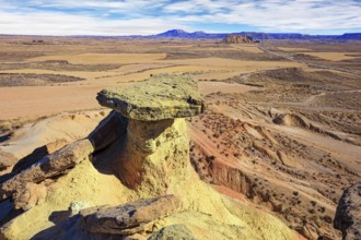 Semi-desert area in the Spanish province of Navarre. Bardenas Reales. Journey to the warm Spanish