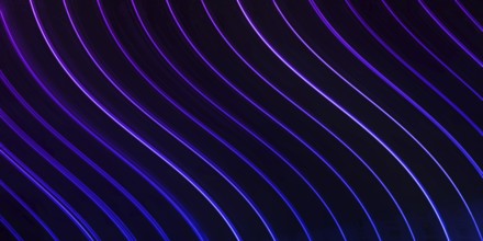 Neon Glow blue and purple lines on a dark background, Cyberpunk background