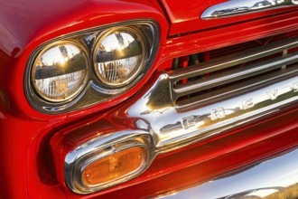Automobile, red vintage truck, Province of Quebec, Canada