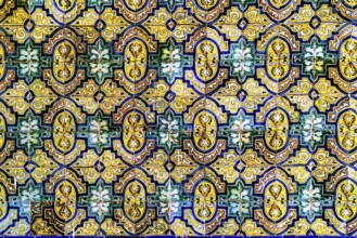 Peru style ceramic pattern at a temple in Lima, Peru