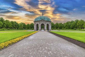 Munich Germany, sunset at Munich Hofgarten (Court Garden) with Dianatempel