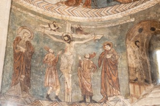 Calvary with a crucified Christ, Gothic paintings, Church of San Martín de Tours, Gazeo, Álava,