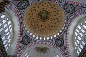 ISTANBUL, TURKEY, MAY 28 : Interior view of the Suleymaniye Mosque in Istanbul Turkey on May 28,