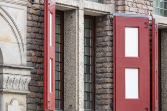 Red brick building with windows