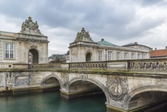 Marble Bridge and the pavilions near Christiansborg Palace in Copenhagen, Denmark