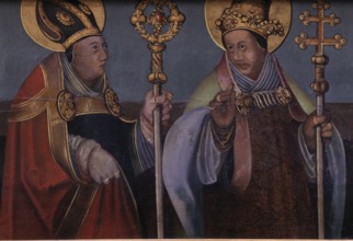 Painting on the carved altar, St., Saint, Saint