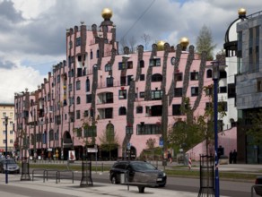 Magdeburg Breiter Weg 54979, view to the north with Hundertwasserhaus DIE GRÜNE ZITADELLE
