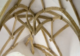 Vault with hanging keystone in the south aisle, St., Sankt, Saint