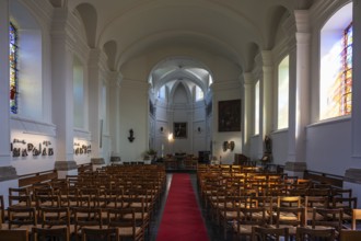 The Saint Catherine church of the village of Bonlez, Chaumont-Gistoux, Belgium, SEP 22, 2024