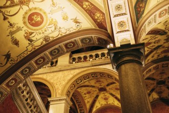 Interior vaults of the opera building in Budapest.