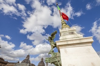 Close up of column of the famous National Monument the Vittoriano or Altare della Patria in Piazza