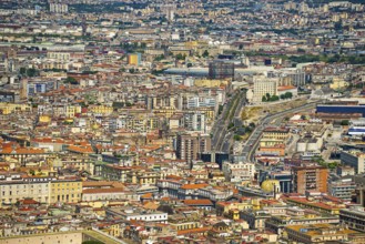 Dense housing development street of Naples in Italy