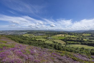 Panoramic view of Conwy Castle, ruins of the medieval castle on the River Conwy with surrounding