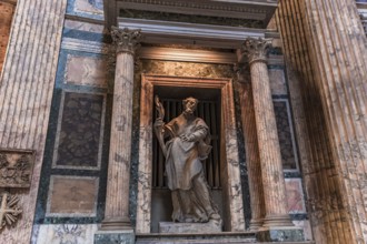 ROME, ITALY, JUNE 14, 2015 : interiors and architectural details of the pantheon, june 14, 2015, in
