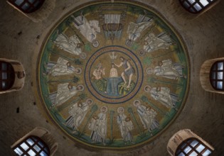 Ravenna, Baptistery of the Arians, Battistero degli Ariani, Arian Baptistery, view of the dome