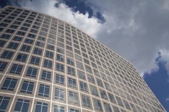 Futuristic skyscraper in Battery Park, New York, USA