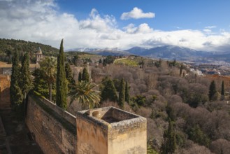 View from famous Alhambra palace in Grenada in Spain