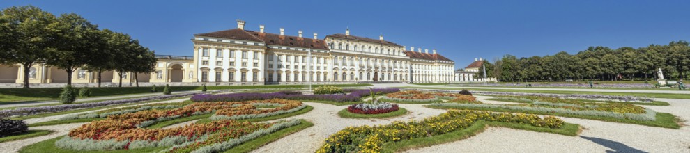 SCHLEISSHEIM, GERMANY, JUNE 05, 2023, The baroque Lustheim palace and its park in Oberschleissheim