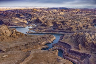 Meandering Waters of Glen Canyon, Aerial image, Lake Powell, USA