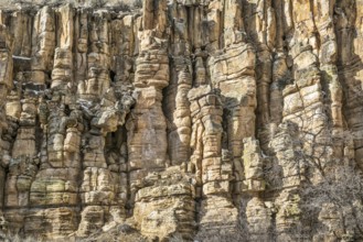 Sandstone cliff with columns and pillars, Colorado near State Bridge