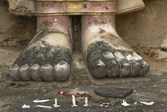 Buddha feet in the old Siamese capital Sukhothai, Statue, Thailand, Northern Thailand, Southeast